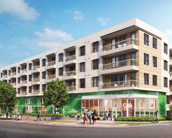 A rendering for Pearlstone Partners' condo project at 2323 South Lamar Boulevard in Austin, Texas.