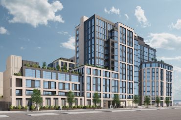 A rendering for Silverstein Properties' planned mixed-use project at 440-1 Northern Boulevard in Astoria, Queens. 