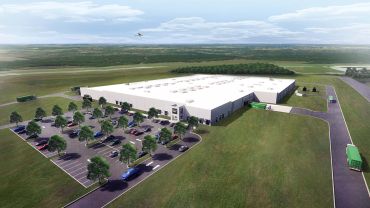 A rendering for the planned Hardee Fresh enclosed vertical farming facility in Americus, Ga.