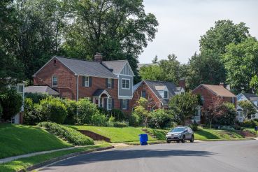 Houses are seen in the Madison Manor neighborhood in Arlington, VA, 