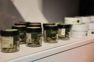 Marijuana products are seen on a shelf at Housing Works Cannabis Co's legal dispensary on December 29, 2022 in New York City.
