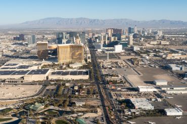 An aerial view of Las Vegas.