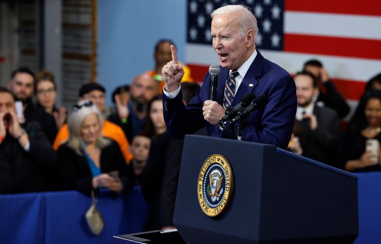 President Joe Biden speaking on March 9, 2023.