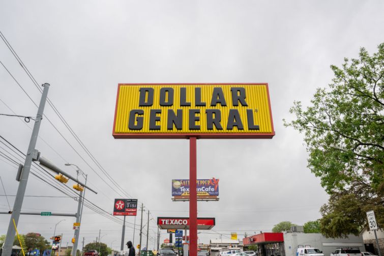 A Dollar General convenience store sign is seen on March 16, 2023 in Austin, Texas.