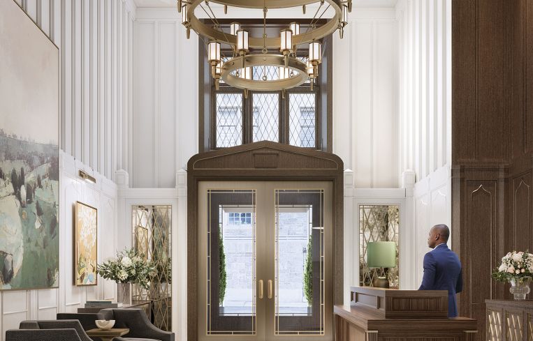 The lobby of Claremont Hall.