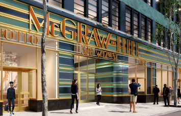 A rendering of the McGraw-Hill Building's entrance.