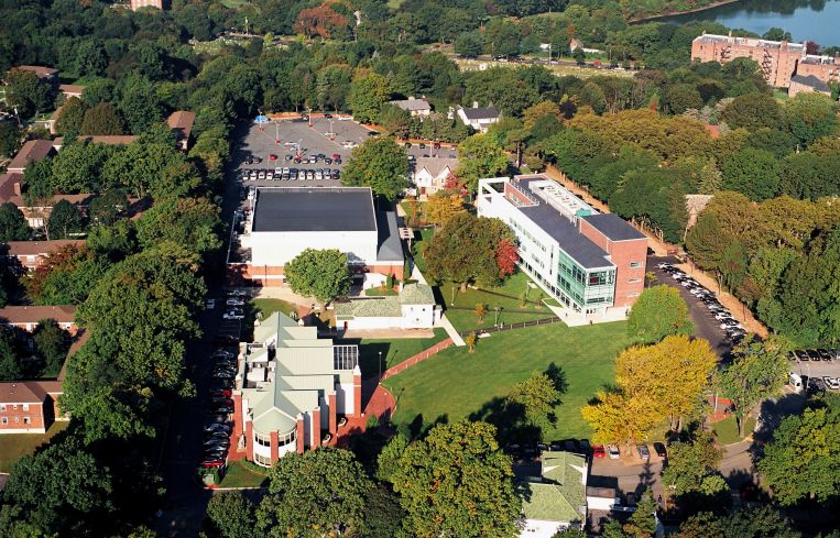 Aerial shots of St. John's campuses.