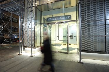 The Signature Bank headquarters at 565 Fifth Avenue in New York, US, on Sunday, March 12, 2023.