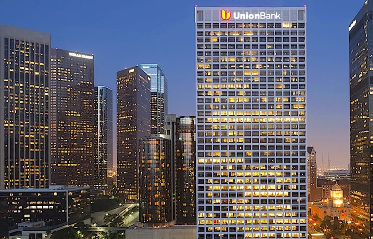 Union Bank Plaza was completed in 1967 at 445 South Figueroa Street in the Bunker Hill area, and was the first skyscraper in L.A. to be designated as a historic-cultural monument.