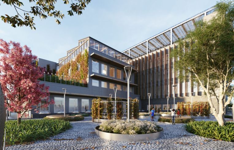 The school will feature several outdoor spaces, including terraces that can be used as cafeterias.