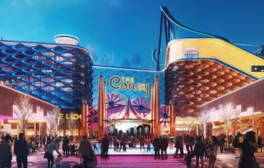 Renderings of The Coney, Thor Equities' proposal for a casino in Coney Island.