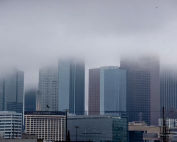Cloudy office buildings