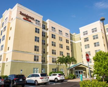 Fort Myers, Florida, Residence Inn by Marriott Fort Myers Sanibel, front entrance parking lot.