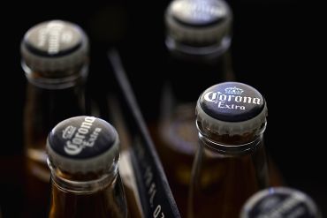 Bottles of Corona beer displayed on April 06, 2023. New York-based Constellation Brands, which has an extensive portfolio of beers and wines, reported fourth quarter earnings that beat analyst expectations with revenue of $2 billion.
