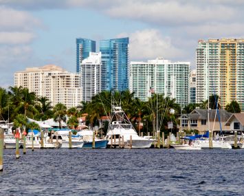 The marina on the Intracoastal Waterway at Fort Lauderdale.