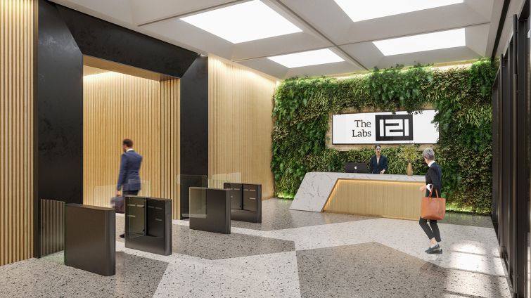 The lobby will feature a green wall. 