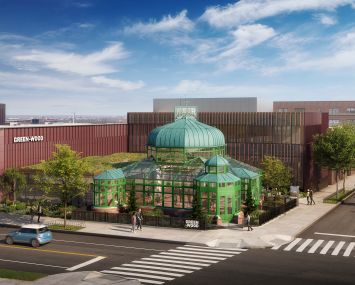 Green-Wood Cemetery in southern Brooklyn is building a new educational and welcome center next to the newly restored Weir Greenhouse, across from the cemetery's main gate.