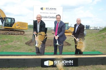 From left to right, Ashburn district supervisor Mike Turner, Matt Holbrook, regional partner, for St. John Properties and Buddy Rizer, executive director of the Loudoun County Department of Economic Development.
