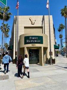 First Republic Bank in Beverly Hills, Calif.
