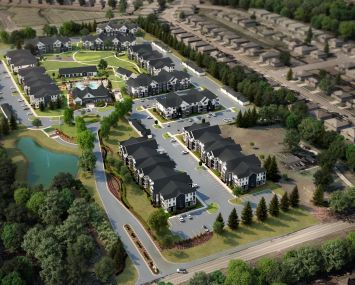 A rendering for The Gabriel multifamily project in Madison, Alab.