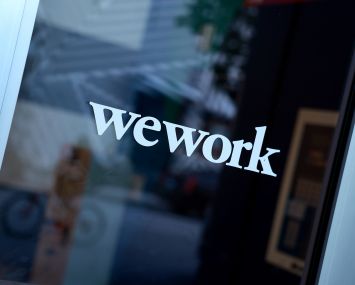 A WeWork sign in Florida.