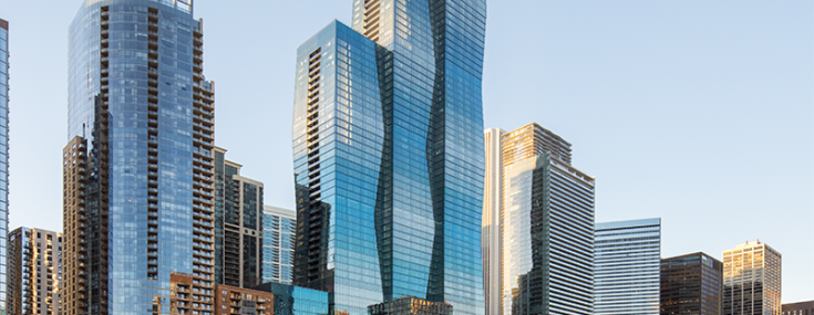 The St. Regis Hotel in Chicago is on the first 11 floors of a 101-story mixed-use skyscraper in downtown Chicago. 