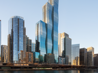 The St. Regis Hotel in Chicago is on the first 11 floors of a 101-story mixed-use skyscraper in downtown Chicago. 