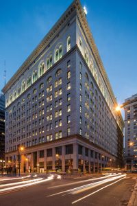 An $84.5 million mortgage secured by The Wanamaker Building was one of the office loans to transfer to special servicing in April. 
