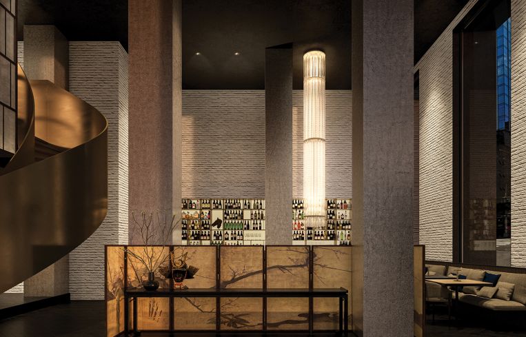 A $1.5 million bronze staircase will connect the lobby to an upstairs breakfast area.