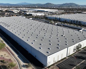 New warehouse development in Southern California’s Inland Empire next to Rialto Middle School.