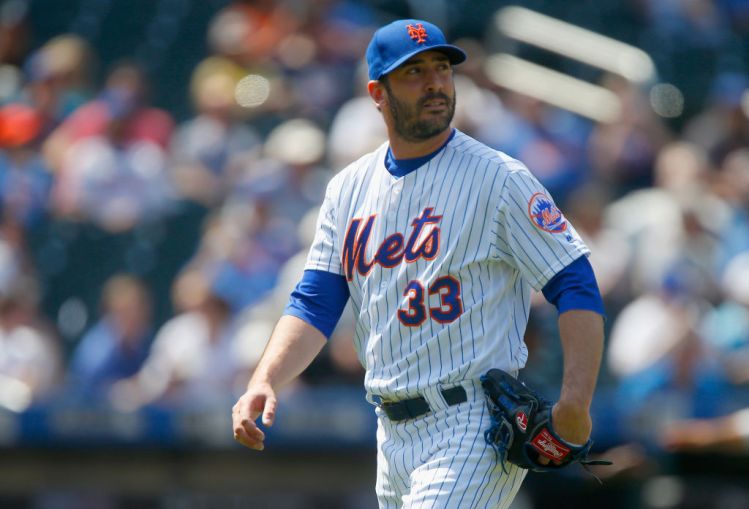 Matt Harvey #33 of the New York Mets in action against the Atlanta Braves at Citi Field on May 3, 2018 in the Flushing neighborhood of the Queens borough of New York City.