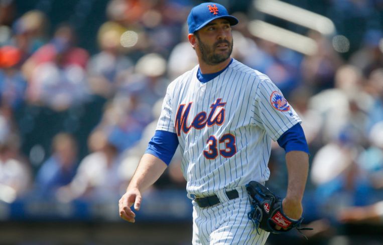 Matt Harvey #33 of the New York Mets in action against the Atlanta Braves at Citi Field on May 3, 2018 in the Flushing neighborhood of the Queens borough of New York City.
