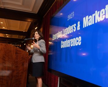 Gov. Kathy Hochul speaks at the Emerging Leaders and Markets Conference.