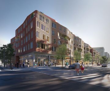 A rendering of Tishman Speyer's planned mixed-use project at the site of the former Mazza Gallerie mall in Washington, D.C. 