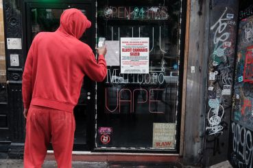 An illegal marijuana shop in New York City.