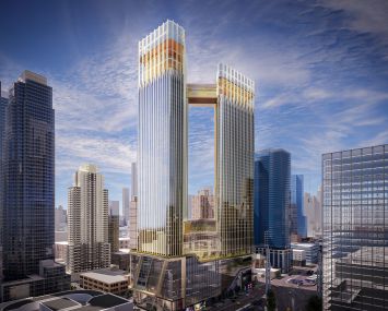 Rendering of Silverstein Properties' proposed casino on Manhattan's far west side.