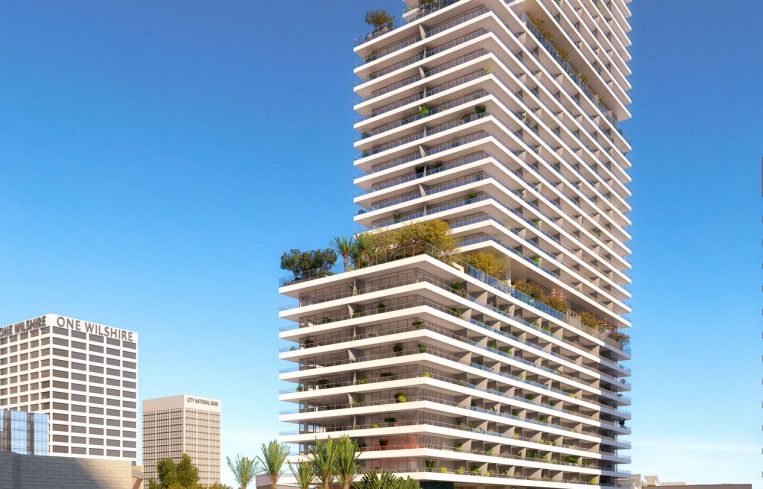 The project will rise along the north side of Eighth Street between Grand Avenue to the east and Hope Street to the west — hence the name: 8th, Grand & Hope.