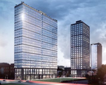 9 Homestead Place, a 27-story, 432-unit mixed-use building in Jersey City, N.J.