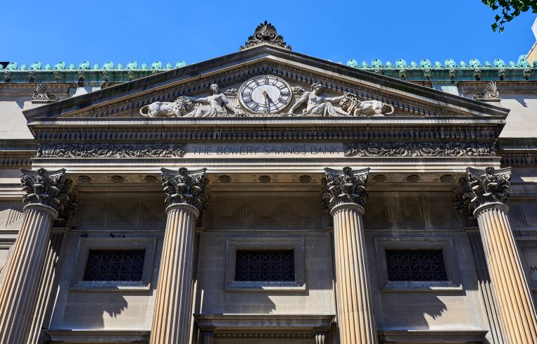 The former Bowery Savings Bank at 130 Bowery Street