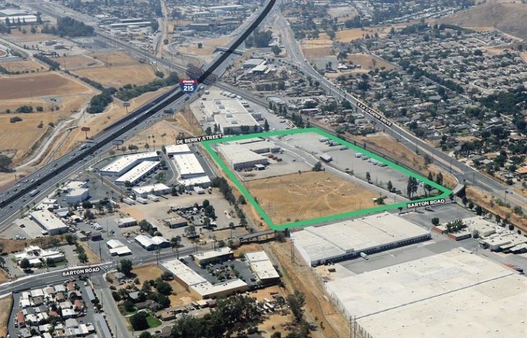 The property is at 275 and 375 De Berry Street, adjacent to Interstate 215.