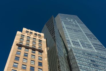 Two buildings in the skyline