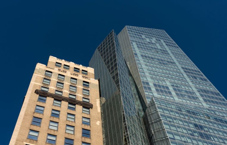 Two buildings in the skyline