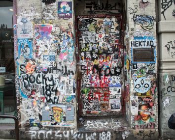 Former studio location of artist Jean-Michel Basquiat at 57 Great Jones Street.