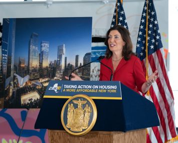 Gov. Kathy Hochul announces a deal to build affordable housing at 5 World Trade Center.
