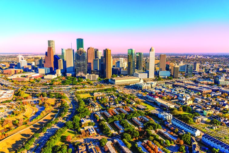 Shot of the Houston skyline.