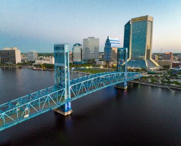 Skyline view of Jacksonville with John Alsop Bridge, Florida