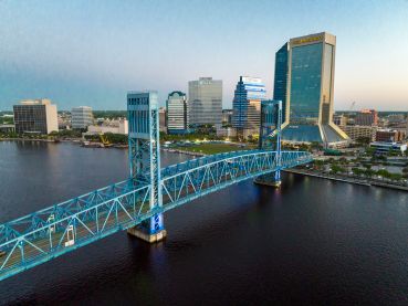 Skyline view of Jacksonville with John Alsop Bridge, Florida