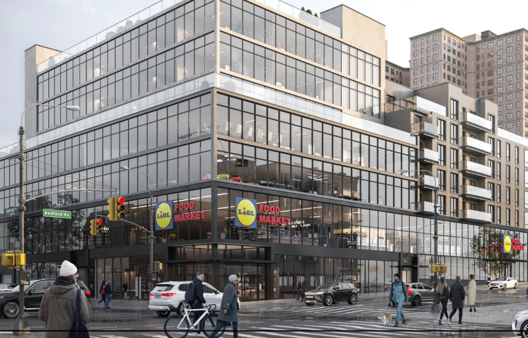 Rendering of future Lidl store in Crown Heights, Brooklyn.