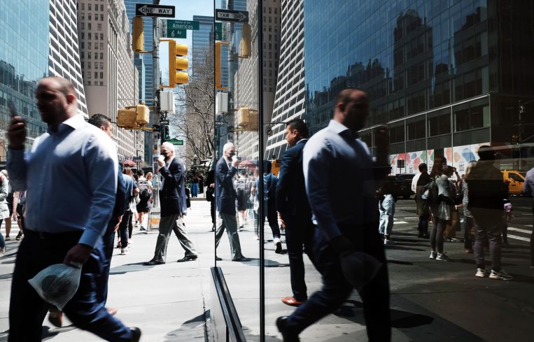 Pedestrians in Midtown Manhattan.
