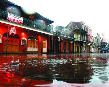 Flooding on a city street.